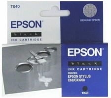 Epson T040 Tinte black schwarz für Stylus C62 CX3200   C13T04014010  Karton