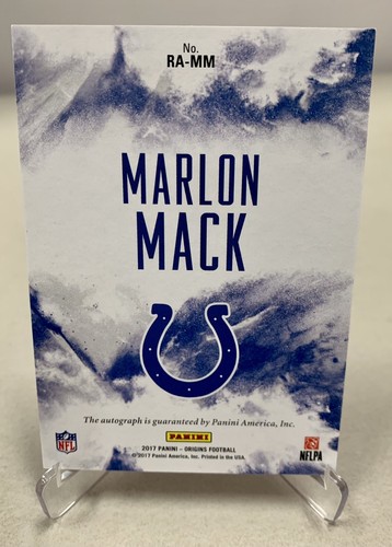 2017 Panini Origins MARLON MACK Red Parallel #’d 93/99 Rookie Autografo - Foto 2 di 2