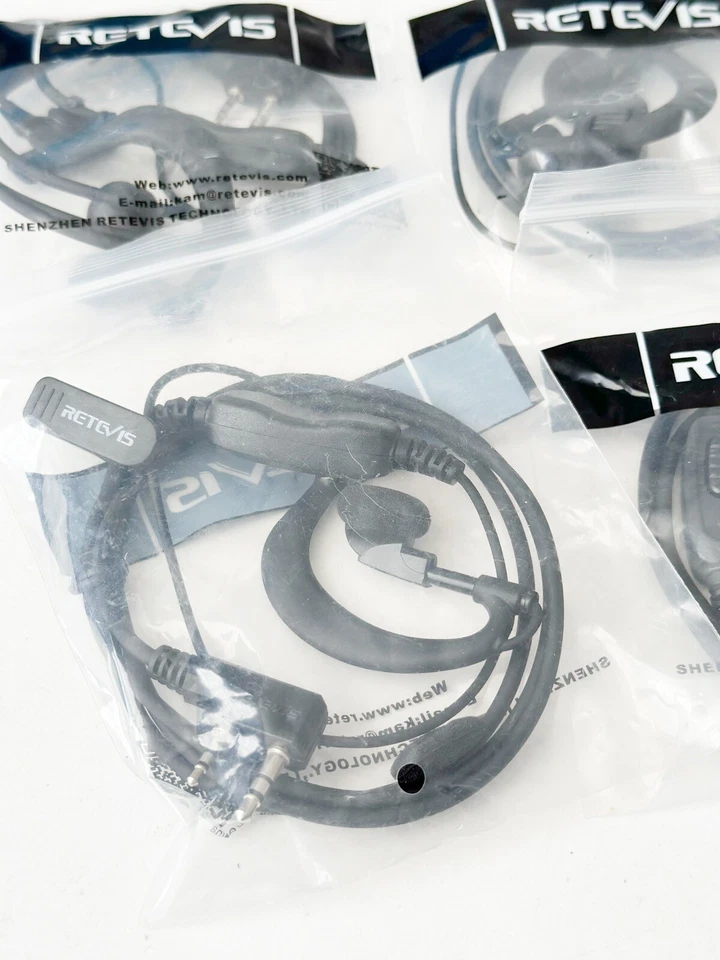 NEW 6PCS Retevis RE3120 Radio Earpiece 2 Pin for Walkie Talkie - Black - Image 2 of 4