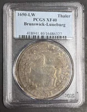 1650 LW Brunswick Luneburg Calenberg Thaler PCGS XF 40