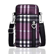 Lightweight Small Crossbody bags Cell Phone Purses Travel Pouch Purple Stripes