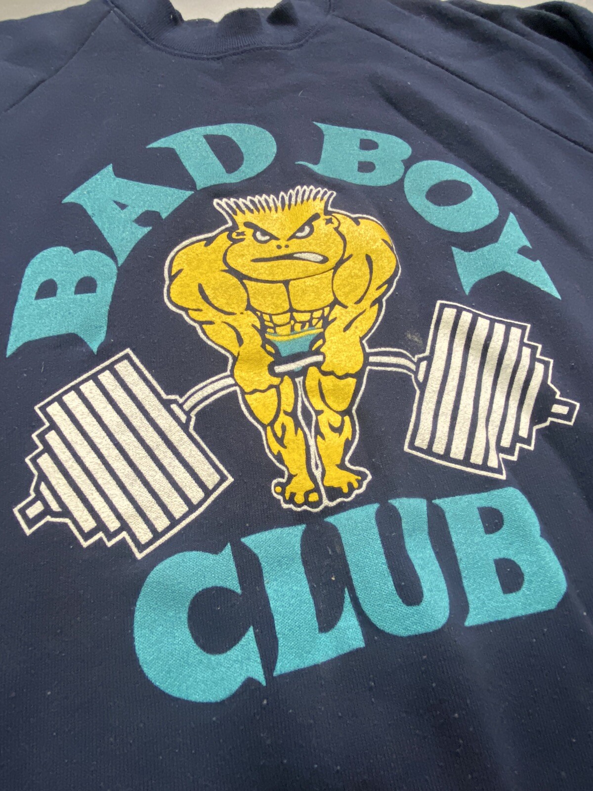 Vintage Bad Boy Club Crew Mock Sweatshirt 1980's Blue Life's A Beach Rare Large eBay