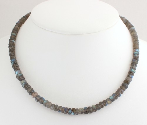 Edle Labradorit Kette edelsteinkette facettierte 1A Qualität Blau -Schimmer 44cm - Bild 3 von 3