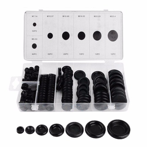 170 Rubber Grommet Firewall Hole Plug Electrical Wiring Gasket Assortment Kit FS - Picture 1 of 7