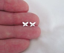 Sterling Silver 6mm plain butterfly post stud earrings.