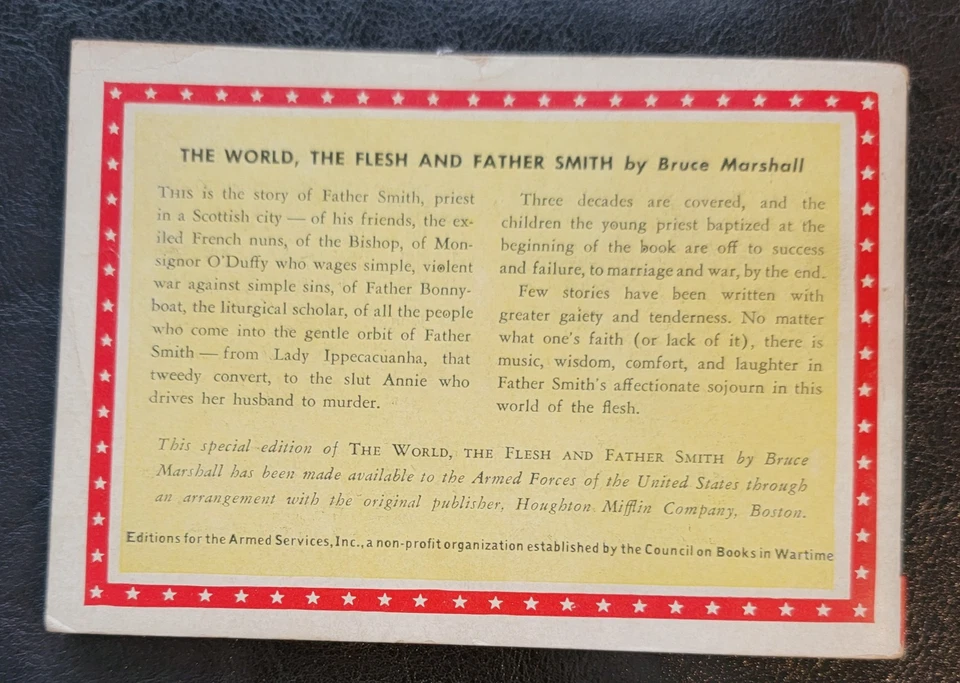 THE WORLD, THE FLESH and FATHER SMITH Bruce Marshall Armed Services Edition 942 Foto 2 de 3