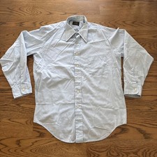 Vintage 60s JC Penney TownCraft 15.5/34 Light Blue Long Sleeve Button Shirt MCM
