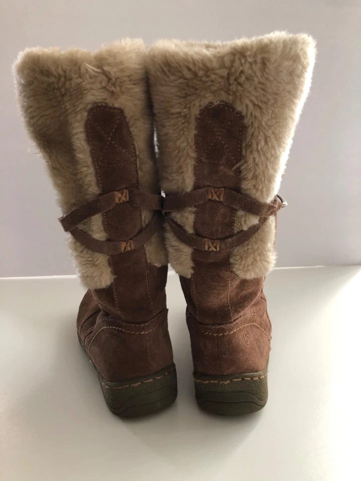 BareTraps Women's Boots Sz 6 1/2M Leather Upper Zip Up Brown Faux Fur Lined - Image 2 of 4