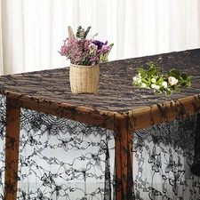 60 x 120 Inch Black Lace Tablecloth for 120" x 60" (Rectangular), 