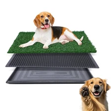 Artificial Grass Dog Potty Pad 20x30" w/ Tray for Training Indoor Balcony Use