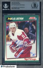 Nicklas Lidstrom Signed 1991-92 Score Traded #71T RC Rookie BGS BAS AUTO
