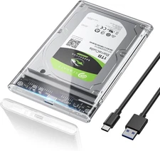 POSUGEAR 2.5'' External Hard Drive Enclosure, 6Gbps USB C 3.1 Gen 2 to SATA III