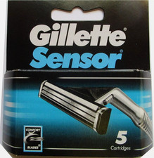 Original Gillette SENSOR 1 Pack of 5 unit Razor Blades Cartridge Men VINTAGE 90