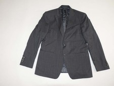 John Varvatos Men's Suit Jacket Size 40 Regular Charcoal Gray 100 Wool Plaid R