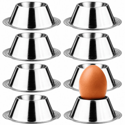 Eierbecher 8 Set Edelstahl Eier Becher Metall Frühstück Eierhalter Eierständer