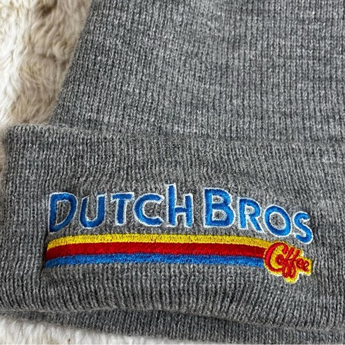 Dutch Bros x Carhartt A18 Beanie grau Strickmütze mit Bündchen Collab Logo One Size - Bild 2 von 6