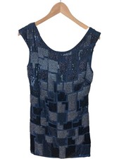 AllSaints Glaze Dress Sequin Beaded Short Blue Size S