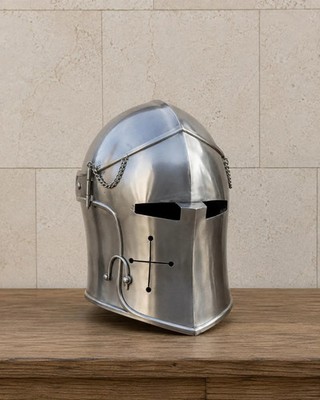 Handmade Steel Medieval Helm Crusader Knight Armor LARP SCA Renaissance Faire