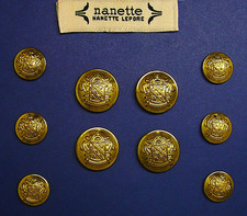 NANETTE LEPORE REPLACEMENT BUTTONS 10 GOLD TONE 2PART LTE WEIGHT  GOOD USED COND