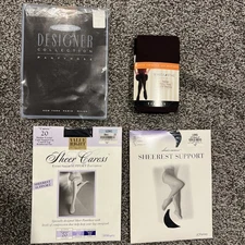 4 New Pantihose, Navy, Suntan, Off Black & Brown