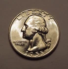 1955 D WASHINGTON QUARTER, CHOICE BU