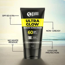 Mens Ultra Glow Face Serum Sunscreen SPF 60+ PA++++ | UVA/UVB Protection | 1.7oz