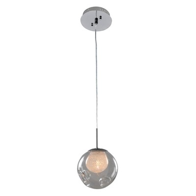 Kalco Lighting Meteor 1 Light Mini Pendant, Chrome/Clear - 309510CH-CLEAR