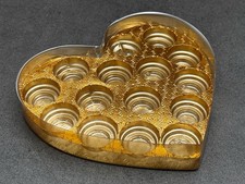 5 pcs Gold Heart Box with Clear Lid and Gold Insert for 15 Truffles  Valentine’s