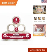 Strong Adhesive Clear Packing Tape - 60 Yards Per Roll, 6 Rolls, 2.7 Mil Thick