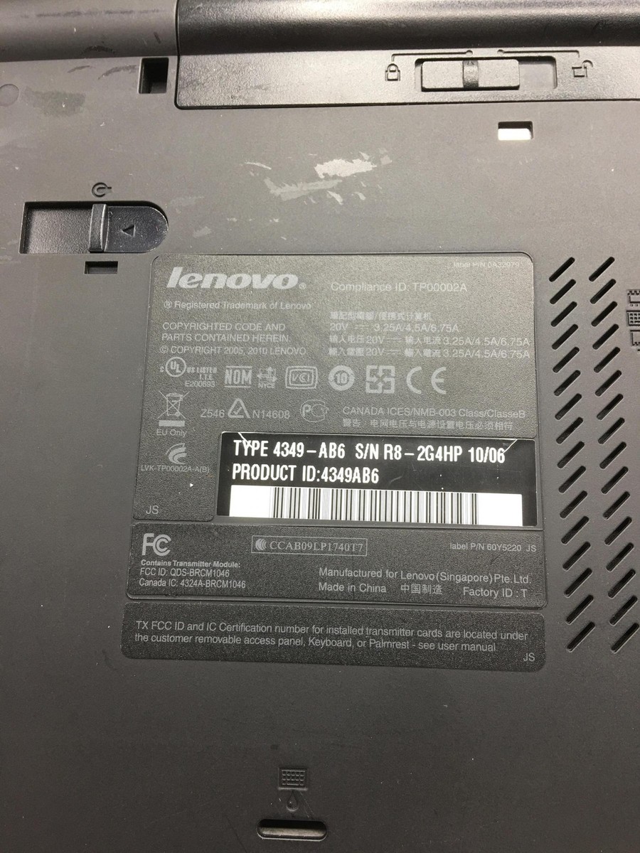 2010 Lenovo ThinkPad T510 4349 Core i7 2.67GHz 4GB 320GB 15.6