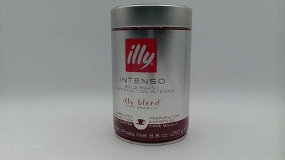 Illy Intenso Ground Espresso Coffee, Bold Roast Intense 8.8oz Exp.06/27