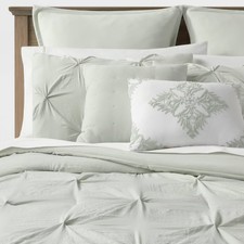 8pc Full Pinch Pleat Comforter Set Light Sage - Threshold
