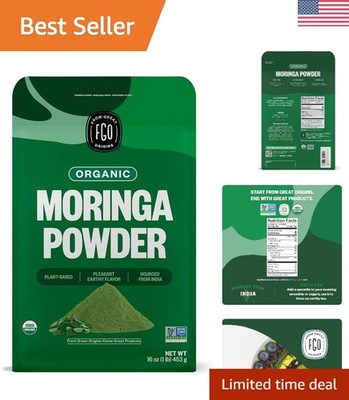 Organic Moringa Oleifera Leaf Powder 16oz - Resealable Bag from India