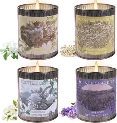 Scented Candle Gift Set, 4 Pack 32oz Soy Wax Candles Set, 200 Hour Burn Time Lon