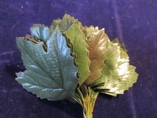 Vintage Green 2 1/2" Maple Leaves 30pc Bunch Millinery Artificial Leaf Lot Iw30