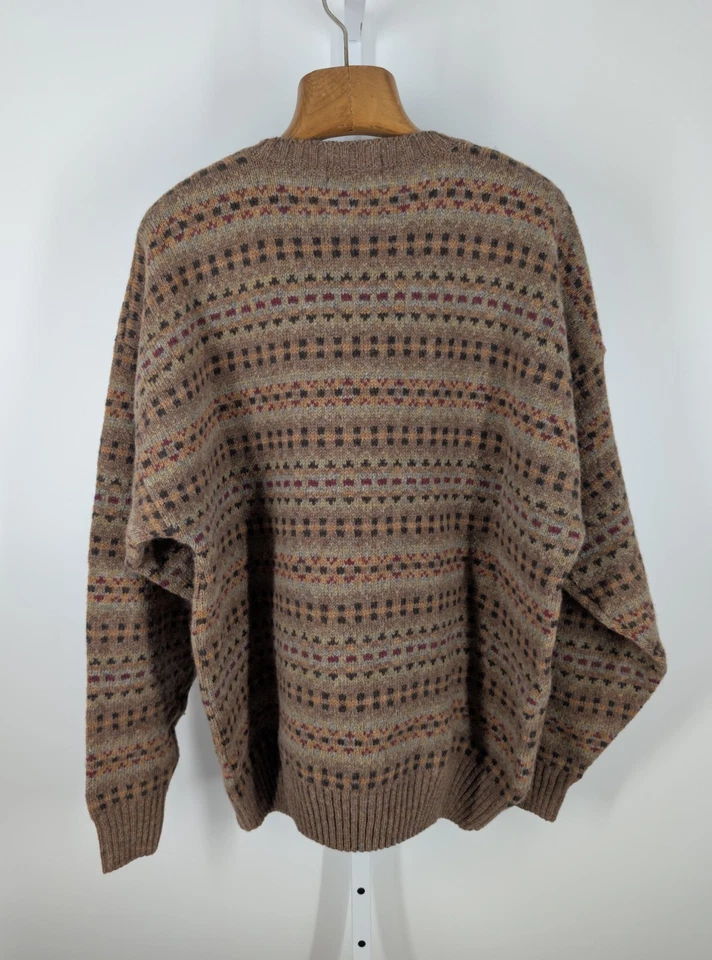 Burberry London Vintage Geometric Art Grandpa Chunky Knit Sweater Scotland - Image 2 of 4