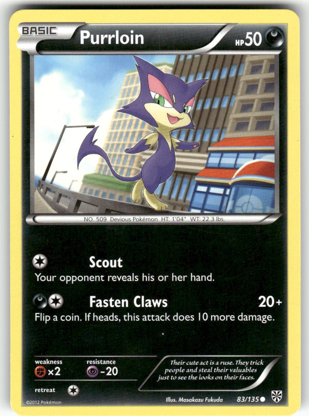 Purrloin (83) Plasma Storm Common Pokemon Moderately played
