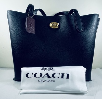 Coach Willow CO689 BLACK Pebbled Leather Signature Interior Tote