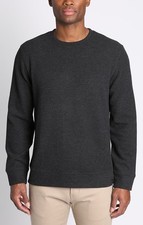 Jachs New York Men's Crewneck Wool Blend Soft Long Sleeve Sweatshirt, Black, XL