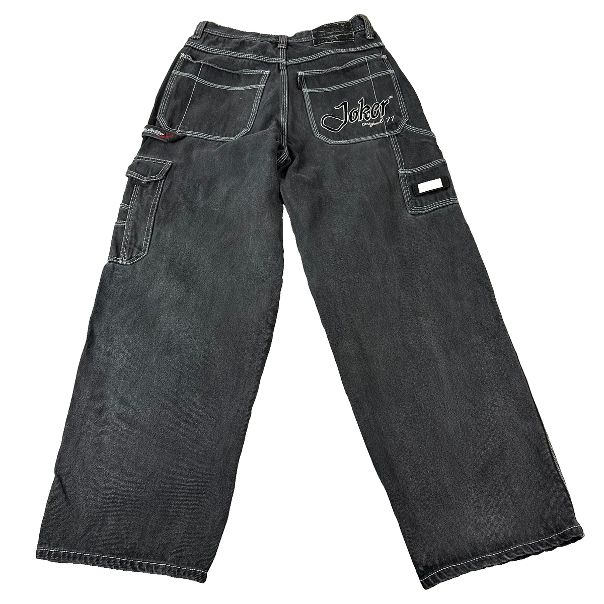 Vintage Joker Cargo Jeans Mens 32 Black Gray Baggy ORIGINAL 77