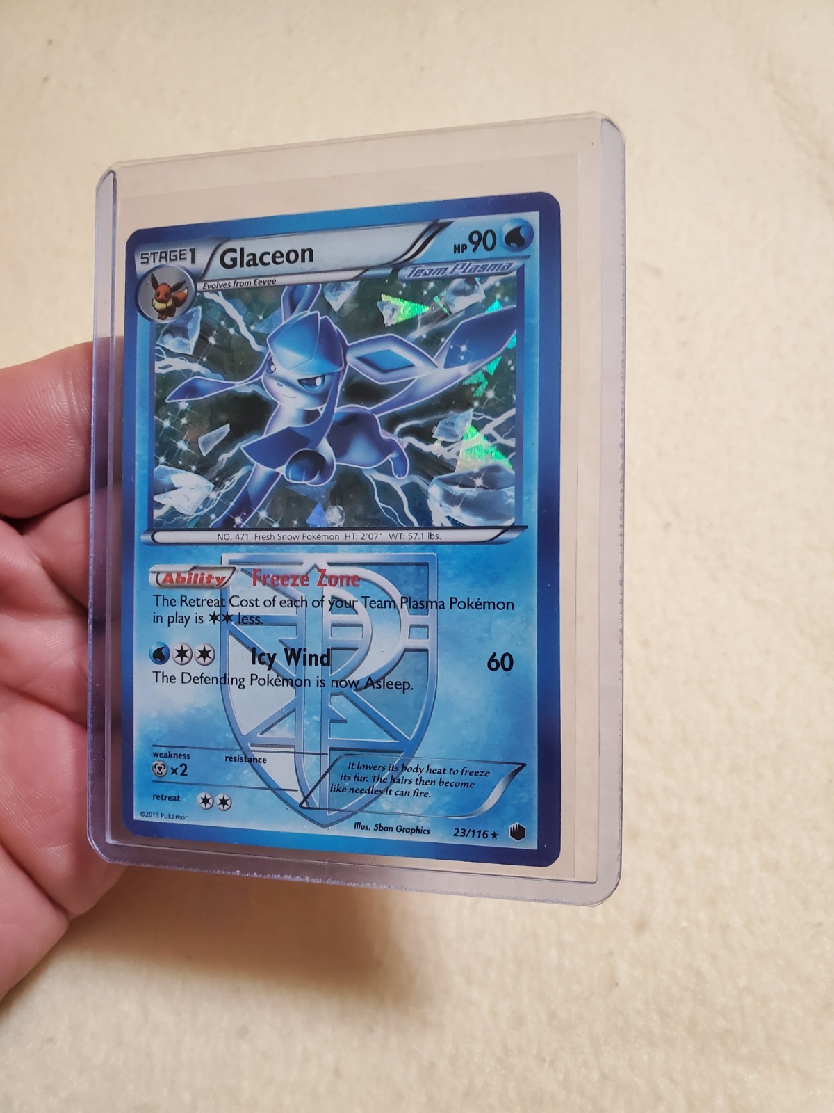 LP Glaceon Team Plasma - 23/116 - Cracked Ice Holo - Plasma Freeze