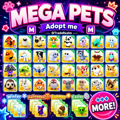 Adopt me Pets MEGA NEON Pets / FAST DELIVERY / BAT / DRAGON / UNICORN / TURTLE