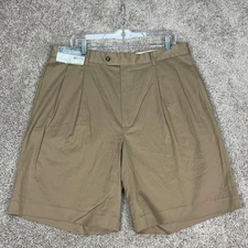 Daniel Cremieux Shorts Mens 36 Tan Chino Pleated Signature Collection NEW