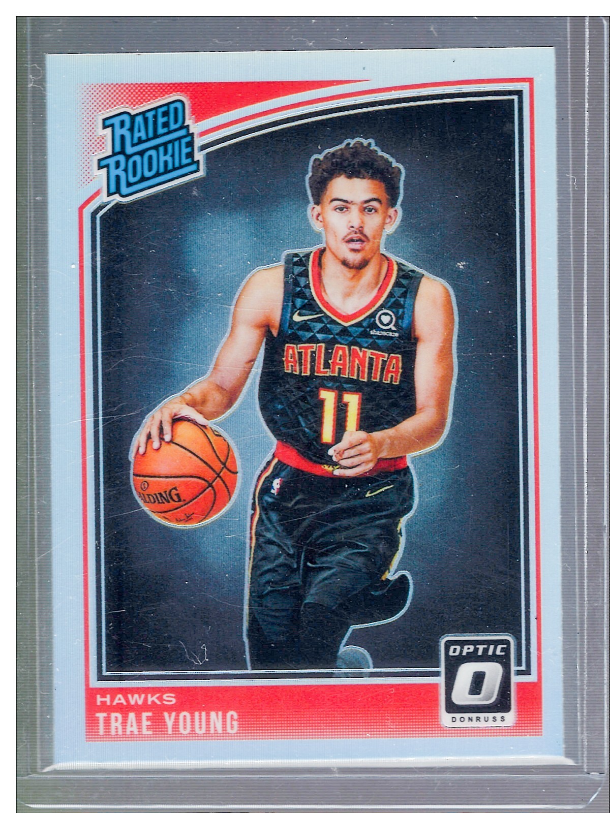 Trae Young 2018-19 Panini Donruss Optic Holo Refractor Rated Rookie #198