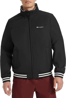 Champion Men's Regatta Full-Zip Bomber Jacket -Hood in the Collar Black Size: M