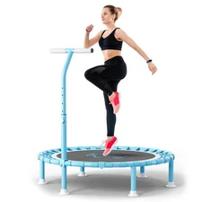 40" Fitness Mini Trampoline with Adjustable Handle Bar, 330lbs Foldable Bunge...
