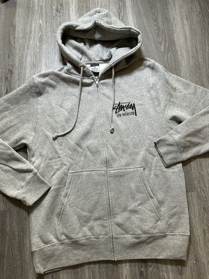 Stussy Los Angeles Chapter Men's Full Zip Gray Medium Hoodie NWOT