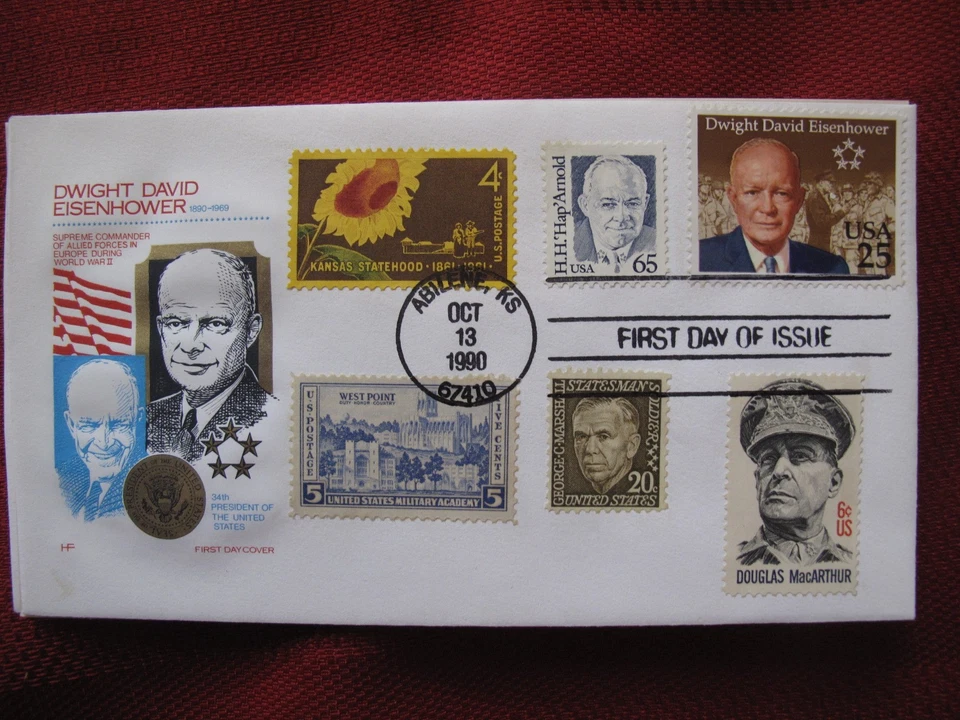 President Eisenhower FDC Collection 34 First Day Cover Lot Hand Painted VJ Day - Image 4 of 4