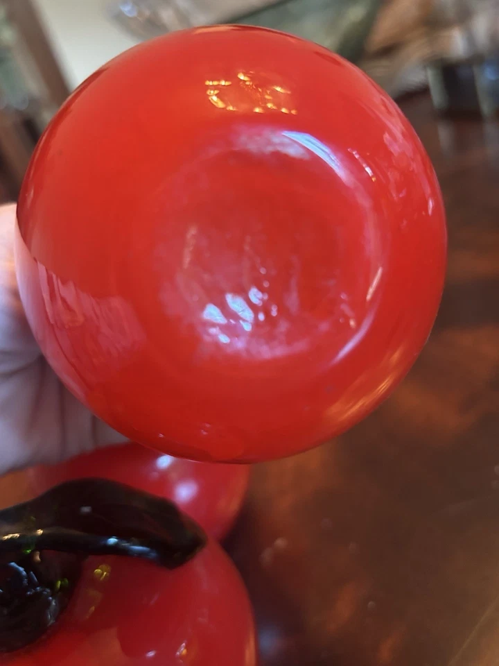 复古 Murano 风格手工吹制玻璃苹果 3 件套 — 第 4/4 张图片