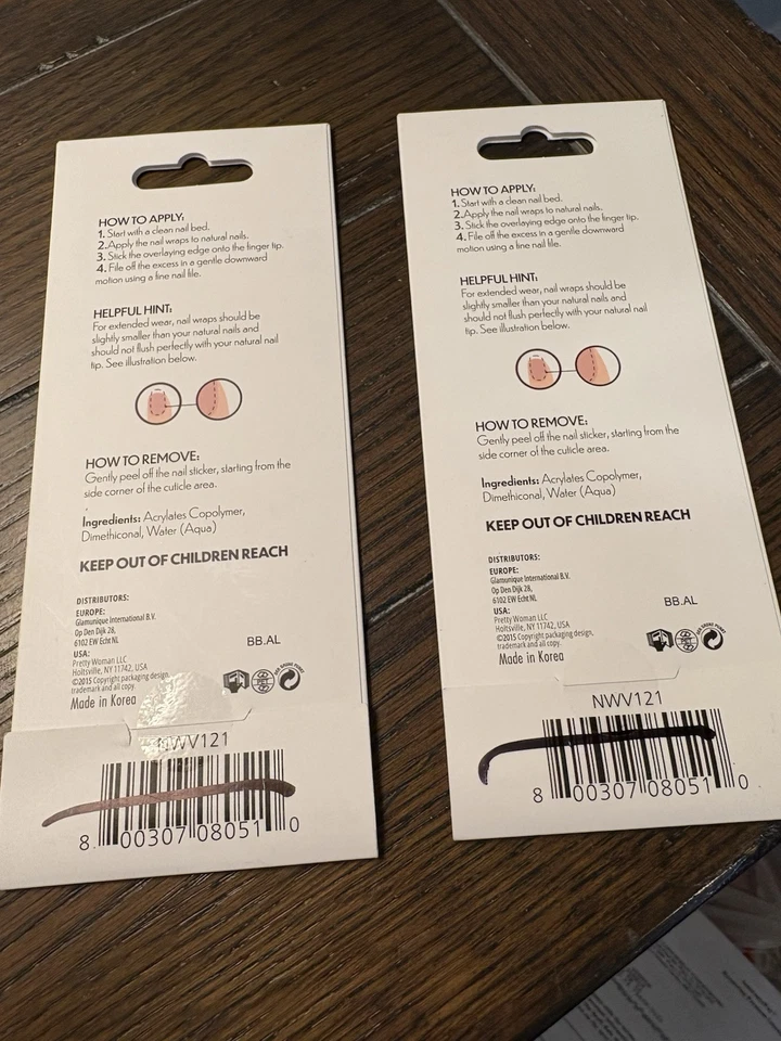 (2) Pretty Woman nail wraps manicure instantânea 24 unhas cada fácil aplicação - Imagem 2 de 3